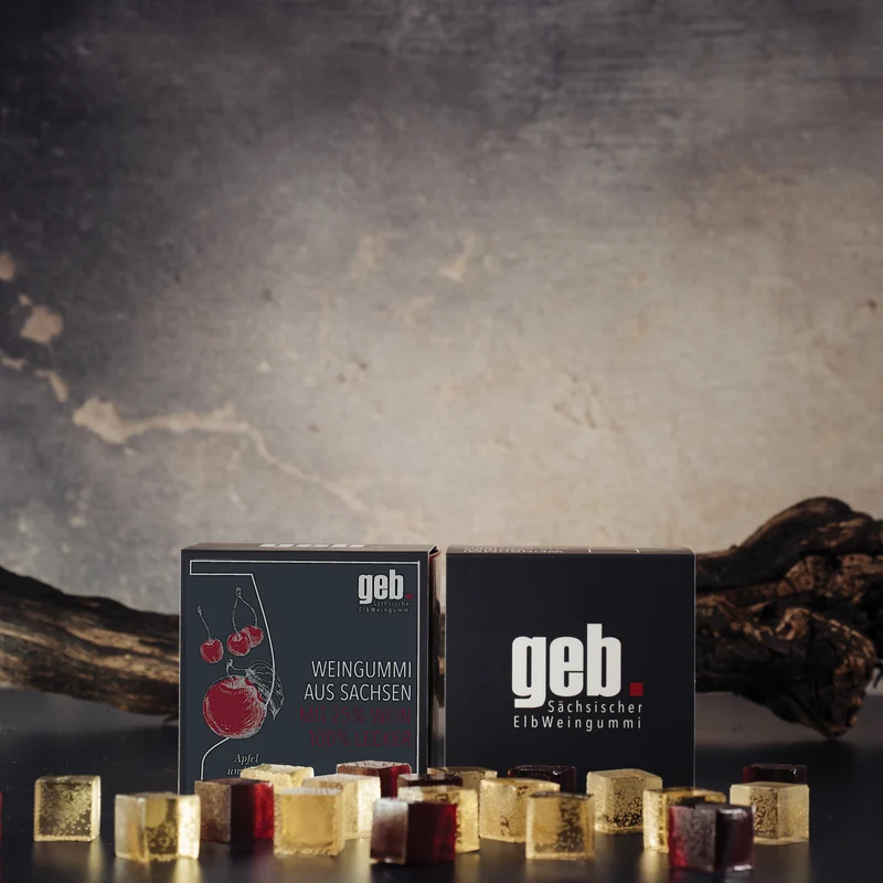 Weingummi mit 25% Wein – Apfel & Kirsche - 200g - Weingeschenk