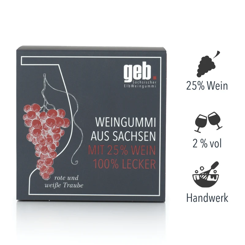 Weingummi mit 25% Wein – Rote & Weiße Traube - 200g - Weingeschenk