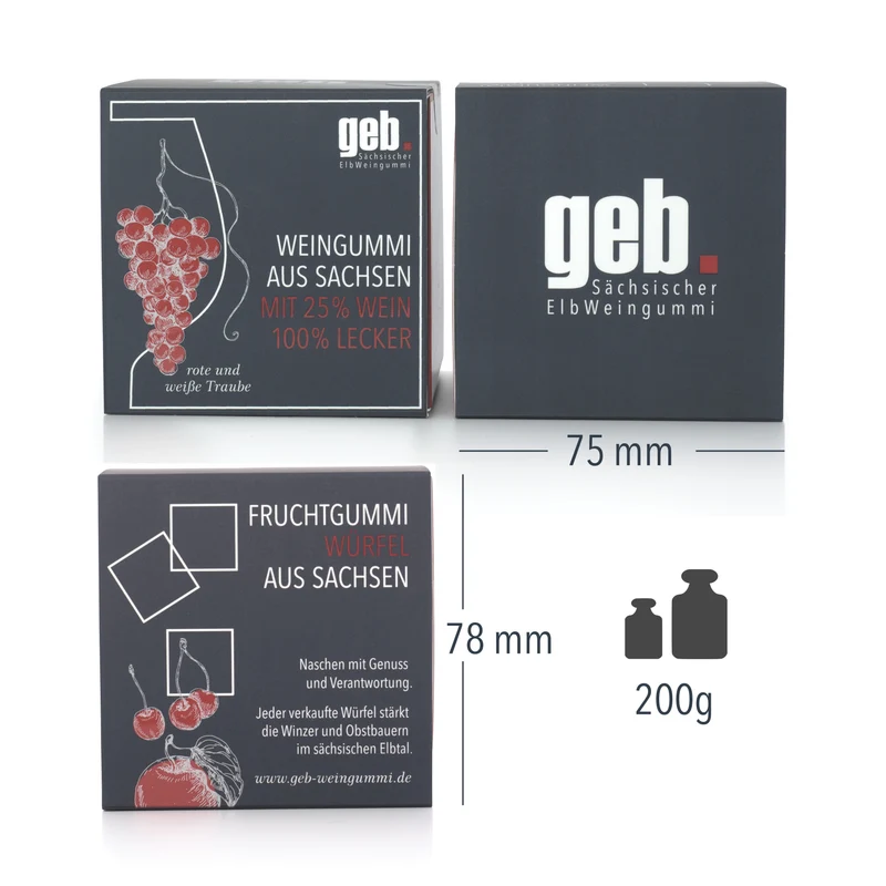 Weingummi mit 25% Wein – Rote & Weiße Traube - 200g - Weingeschenk