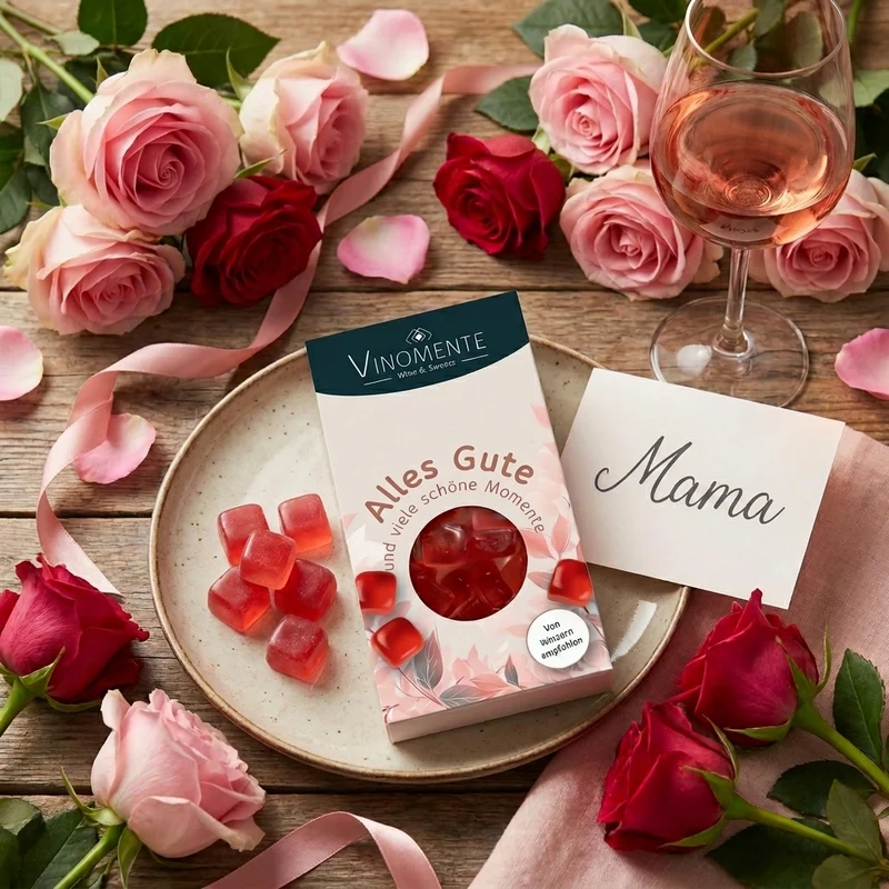Alles Gute - Roséwein - Glückwunsch-Mini - 60g - Weingeschenk, Gastgeschenk, Mitbringsel