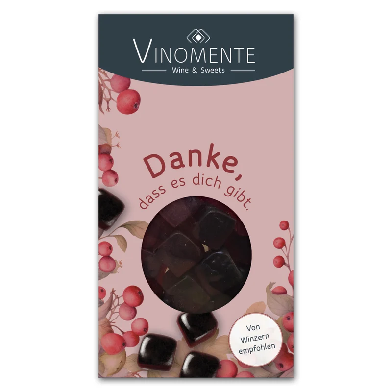 Danke - Rotwein - Glückwunsch-Mini - 60g - Weingeschenk, Gastgeschenk, Mitbringsel