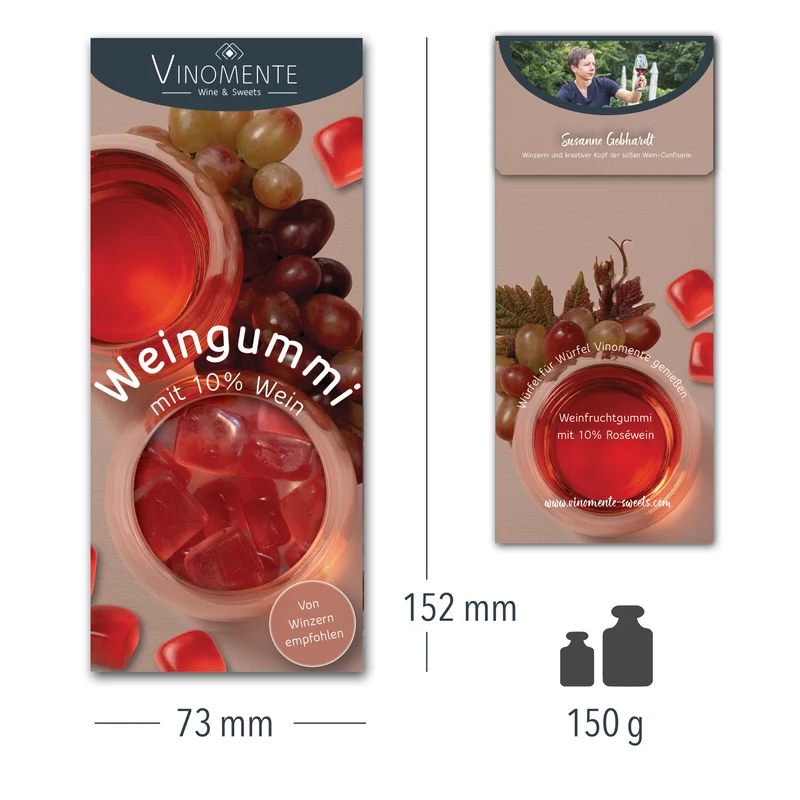 Weingummi mit 10% Roséwein - 150g - Weingeschenk, Gastgeschenk, Mitbringsel