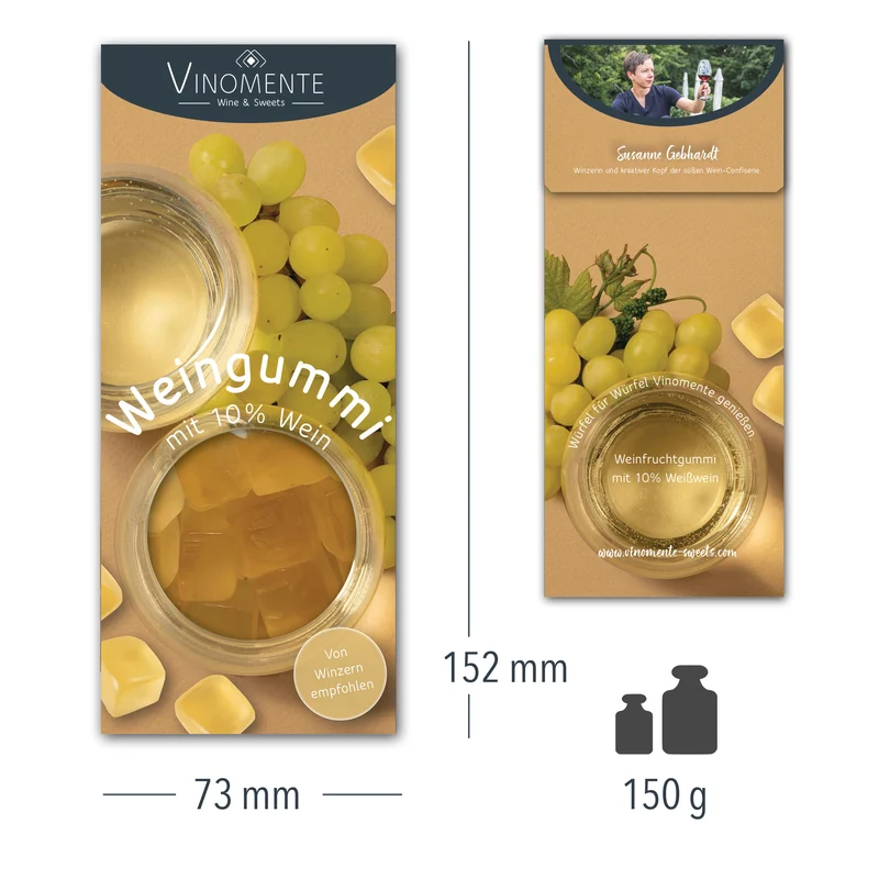 Weingummi mit 10% Weißwein - 150g - Weingeschenk, Gastgeschenk, Mitbringsel