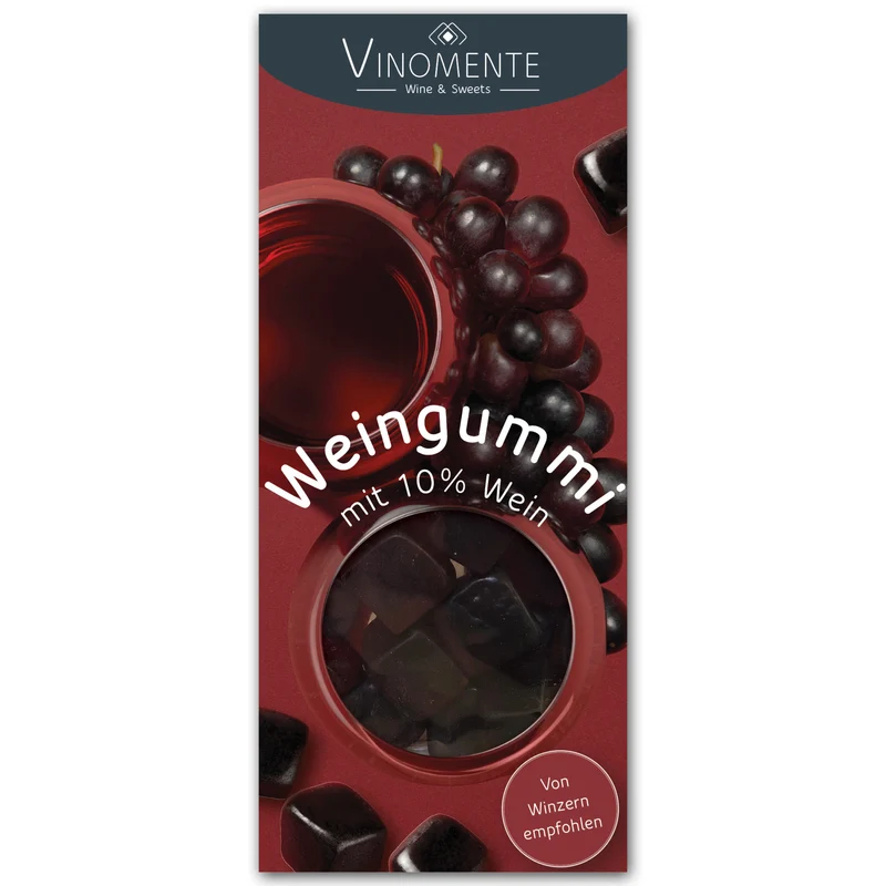 Weingummi mit 10% Rotwein - 150g - Weingeschenk, Gastgeschenk, Mitbringsel