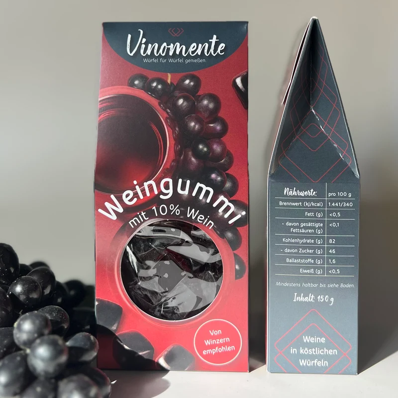 Weingummi mit 10% Rotwein - 150g - Weingeschenk, Gastgeschenk, Mitbringsel