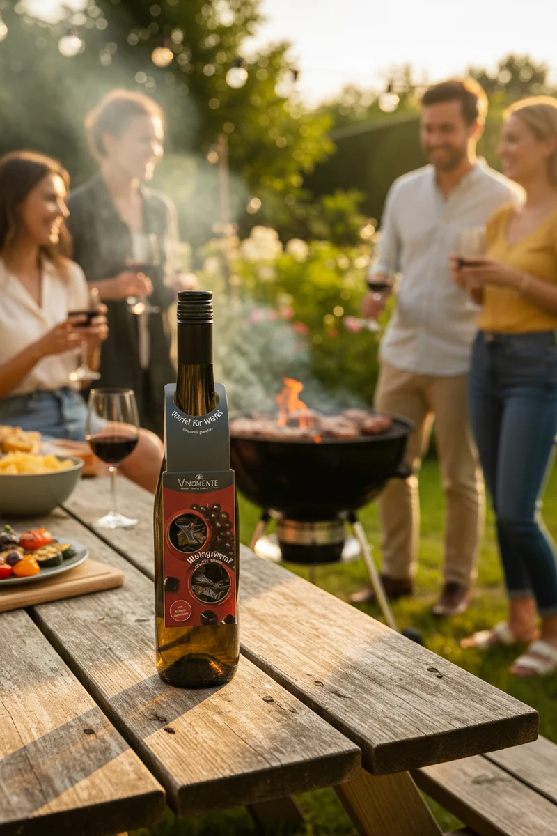 Flaschenanhänger - Weingummi mit 10% Rotwein - 50g - Geschenk-Upgrade