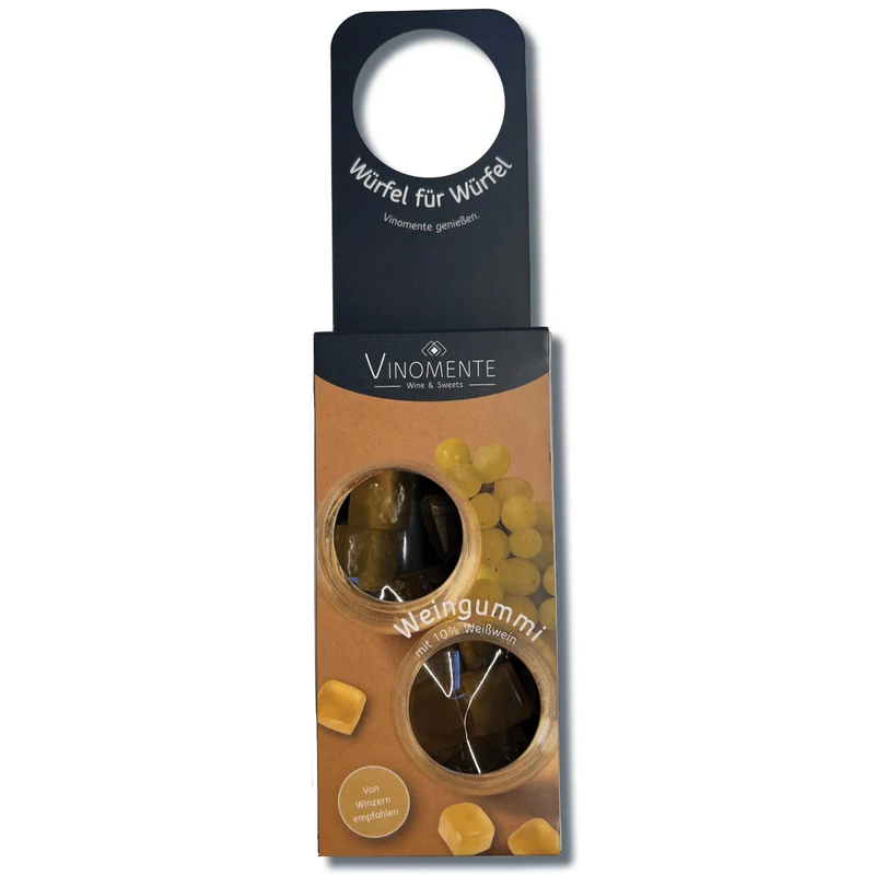 Flaschenanhänger - Weingummi mit 10% Weißwein - 50g - Geschenk-Upgrade