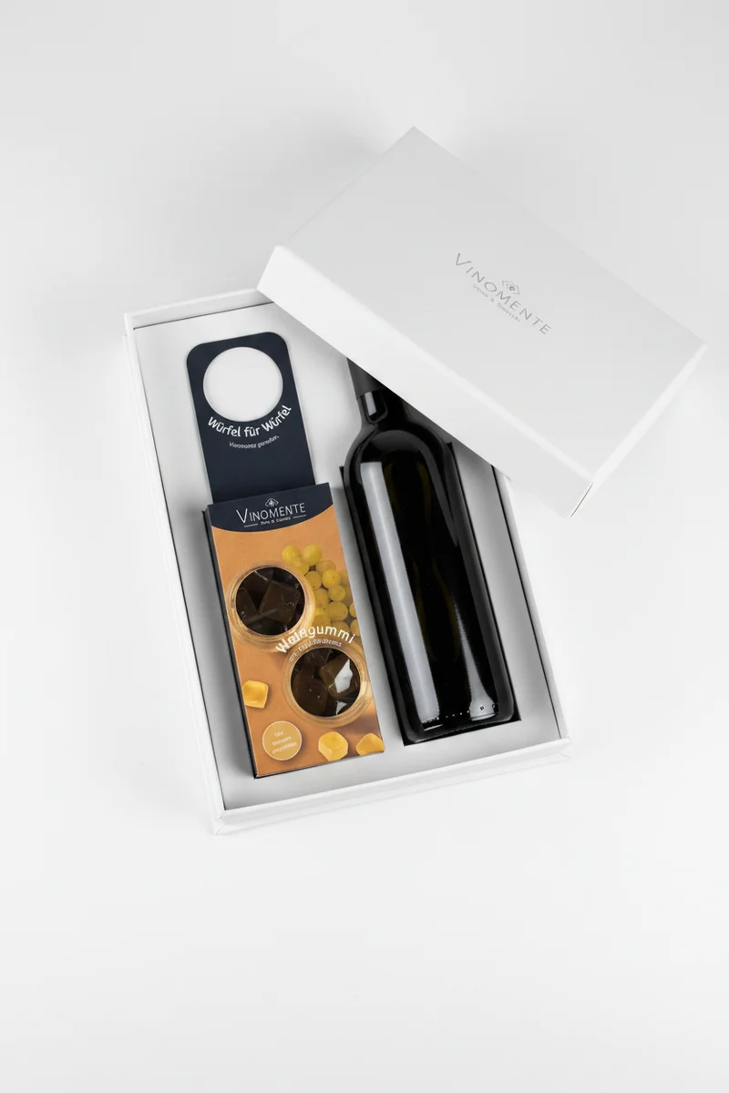 Flaschenanhänger - Weingummi mit 10% Weißwein - 50g - Geschenk-Upgrade