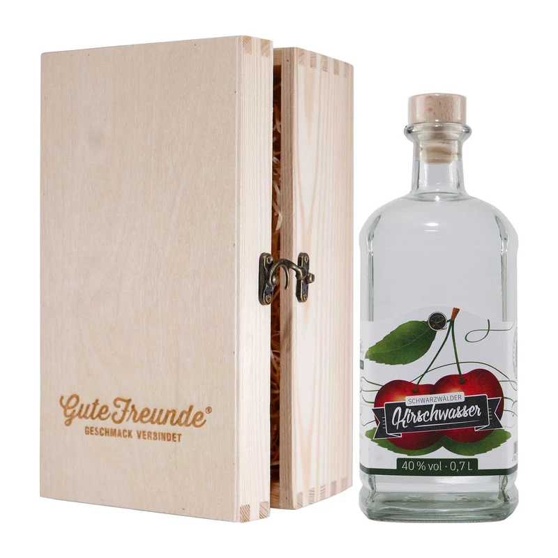 Renchtäler Schwarzwälder Kirschwasser mit Geschenk-Holzkiste