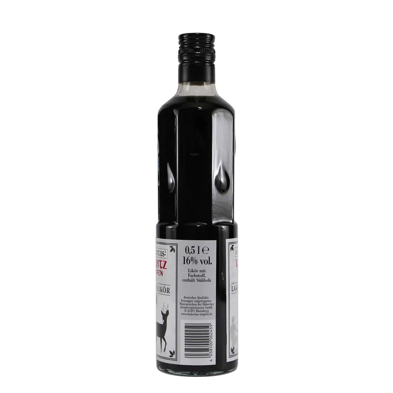 St. Hubertus Lakritz-Tropfen Likör mit Geschenk-Holzkiste