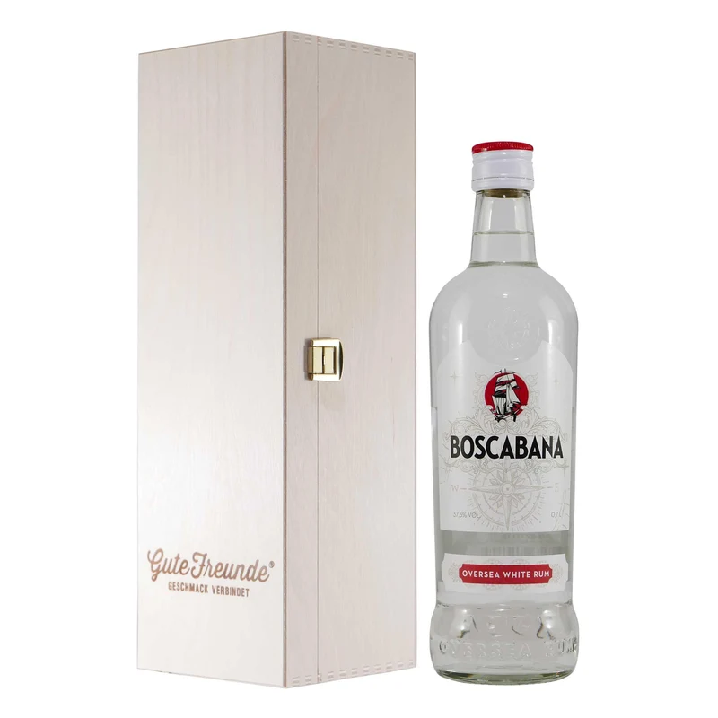 Boscabana Oversea White Rum mit Geschenk-Holzkiste