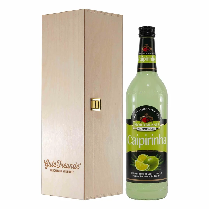 Nordbrand Caipirinha Likör mit Geschenk-Holzkiste