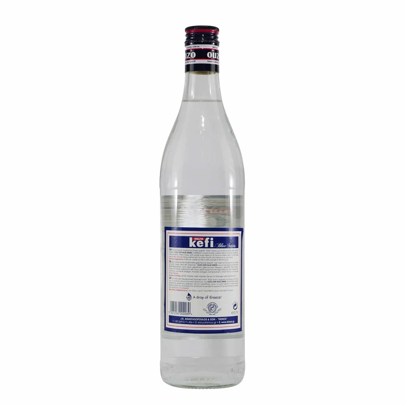 Kefi Ouzo Blue Series mit Geschenk-Holzkiste