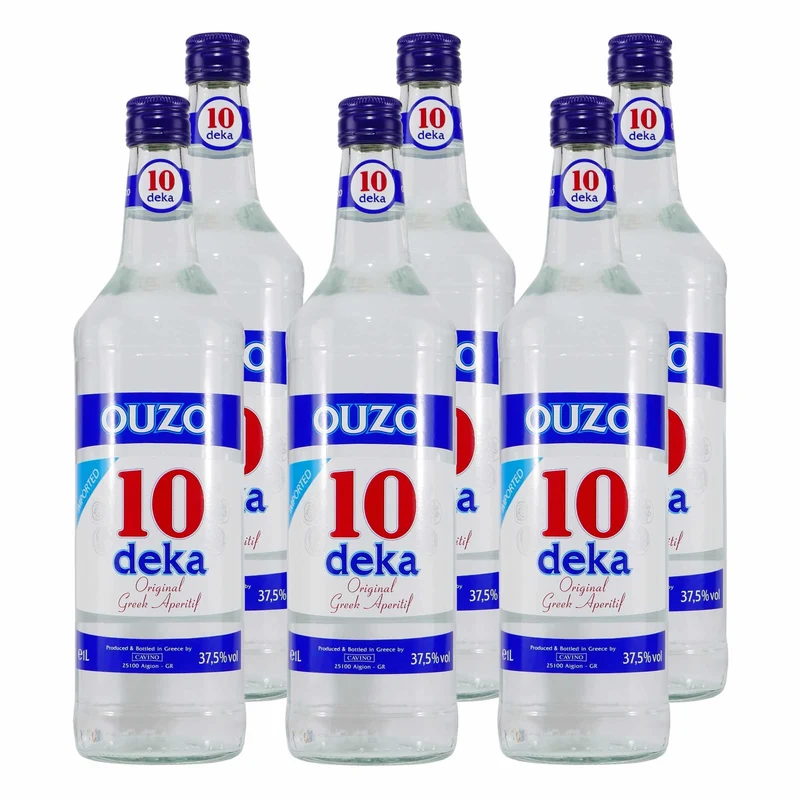 Ouzo Deka 10 - Original Greek Aperitif (6 x 1,0L)