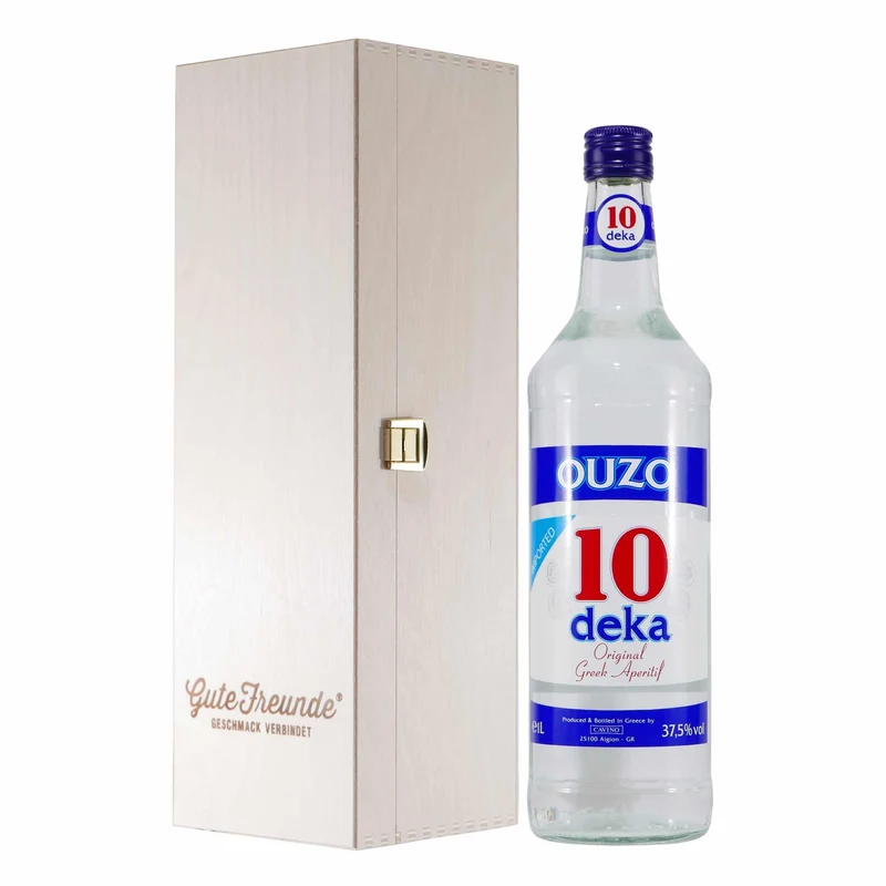 Ouzo Deka 10 mit Geschenk-Holzkiste