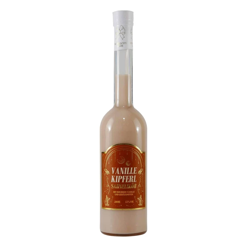 Bimmerle Vanille-Kipferl Sahnelikör mit Geschenk-Holzkiste