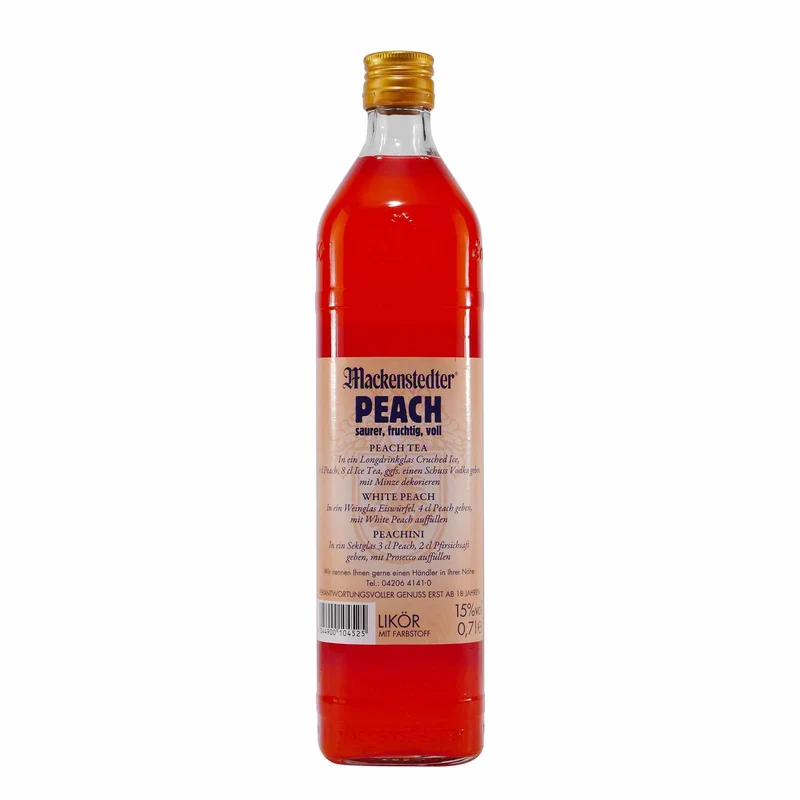 Mackenstedter Peach Saurer Pfirsich Likör mit Geschenk-HK