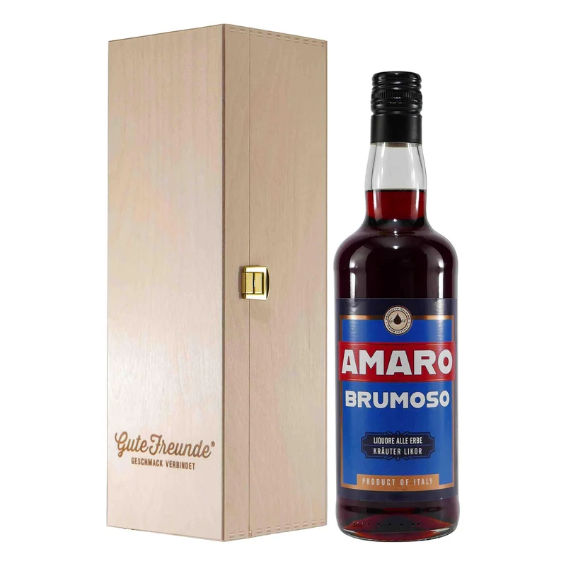 Golmar Amaro Brumoso Kräuterlikör mit Geschenk-Holzkiste
