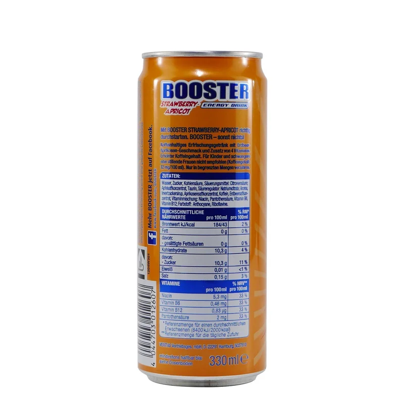 Booster Energy Drink Strawbeery-Apricot (24 x 0,33L) EINWEG