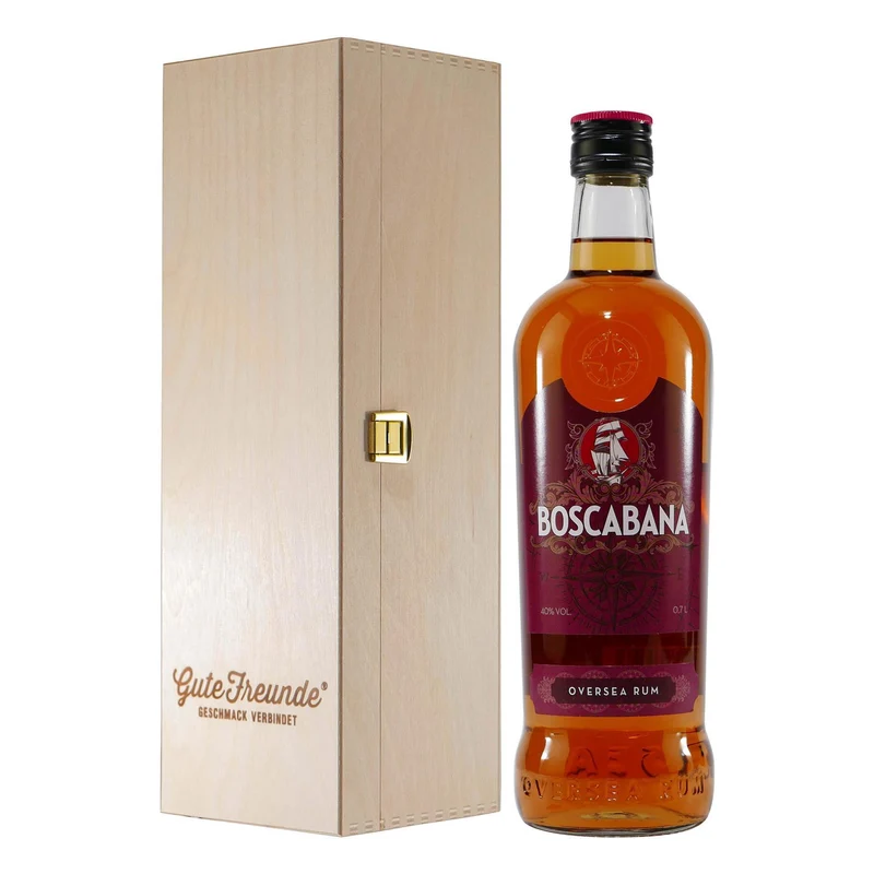 Boscabana Oversea Rum mit Geschenk-Holzkiste