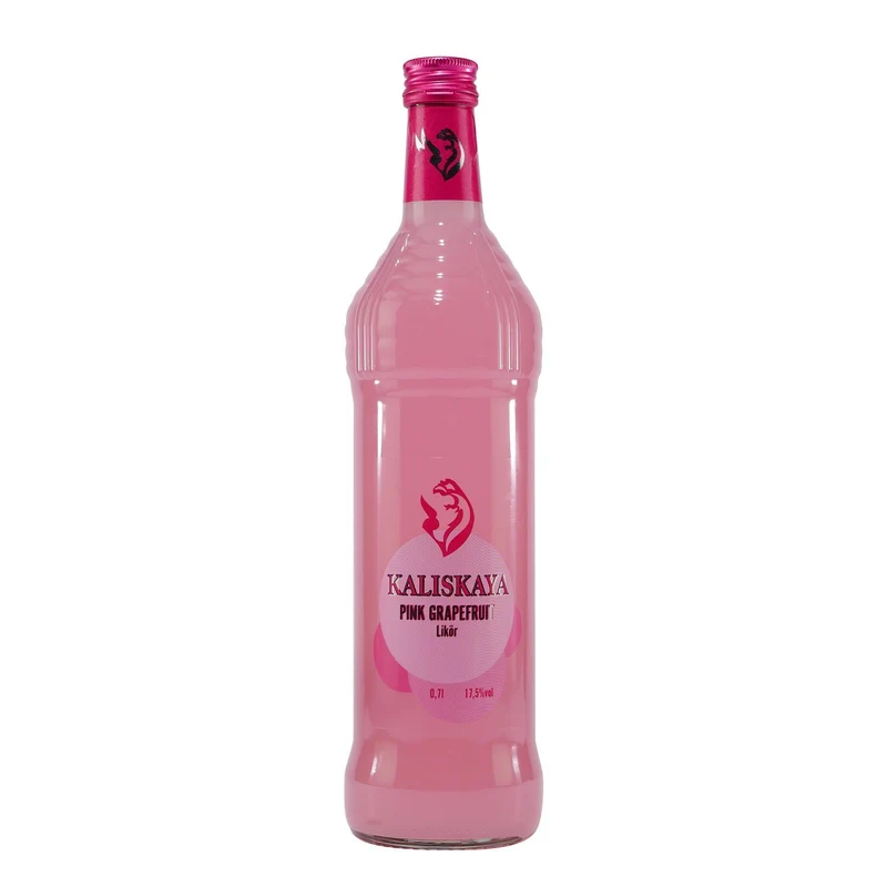 Kaliskaya Pink Grapefruit Likör mit Geschenk-Holzkiste