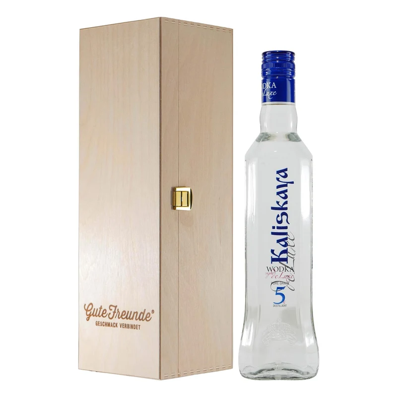 Kaliskaya Luxe Wodka mit Geschenk-Holzkiste