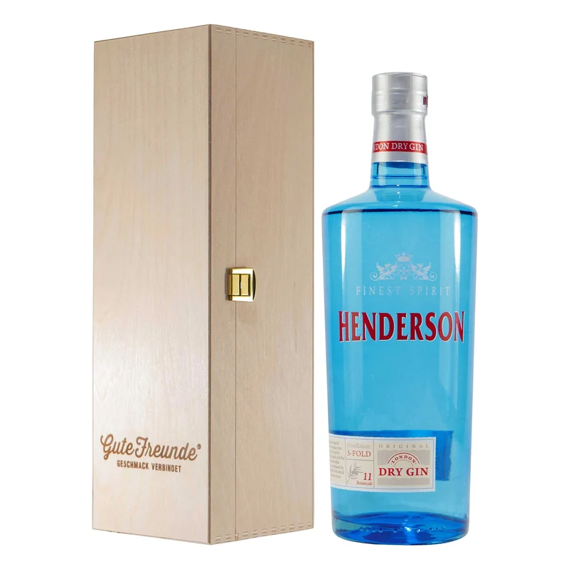 Henderson London Dry Gin mit Geschenk-Holzkiste