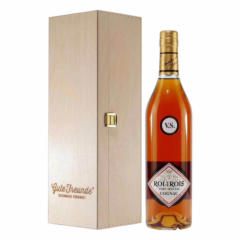 Roi des Rois Cognac V.S. mit Geschenk-Holzkiste