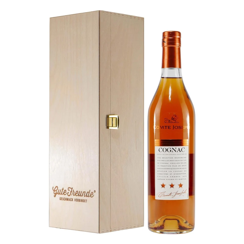 Comte Joseph Cognac mit Geschenk-Holzkiste