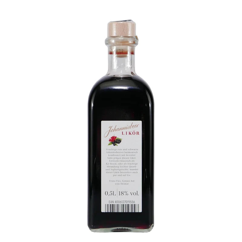 Fies Johannisbeer Likör mit Geschenk-Holzkiste