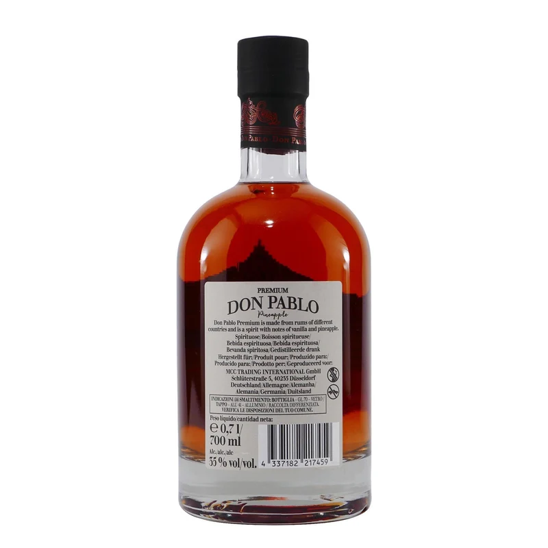 Don Pablo Pineapple Spirit Drink mit Geschenk-Holzkiste