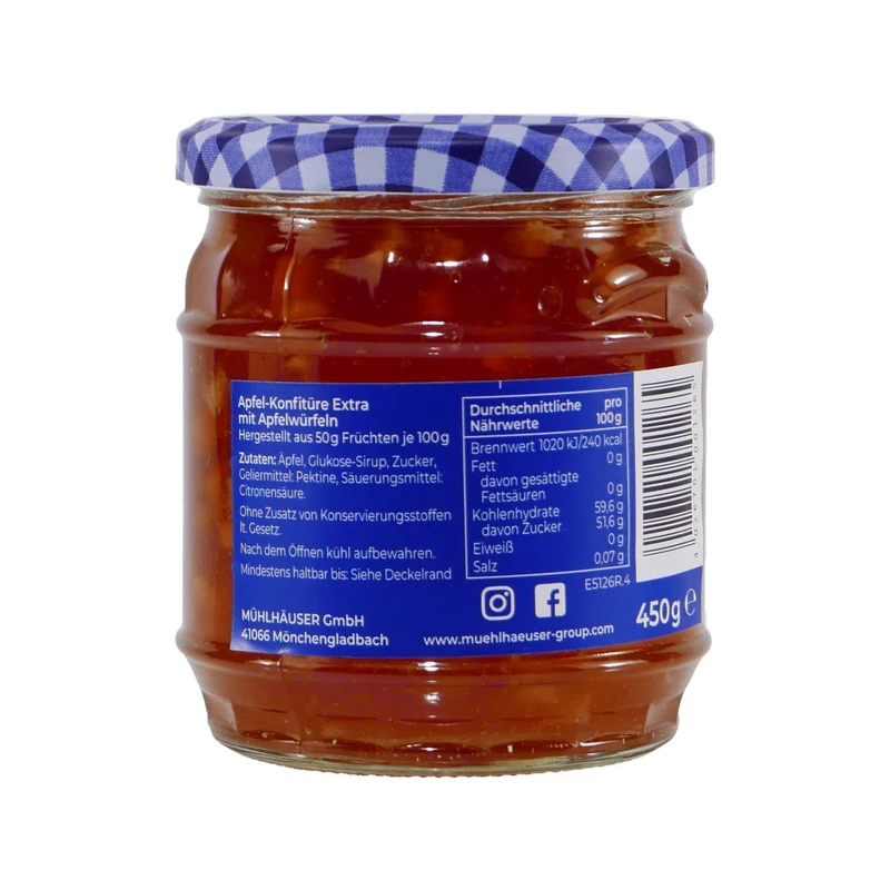 Mühlhäuser Goldapfel Konfitüre (8 x 0,45 Kg)