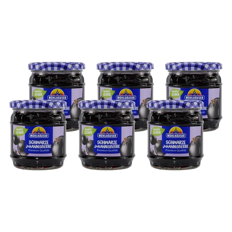 Mühlhäuser Schwarze Johannisbeer Konfitüre (8 x 0,45 Kg)