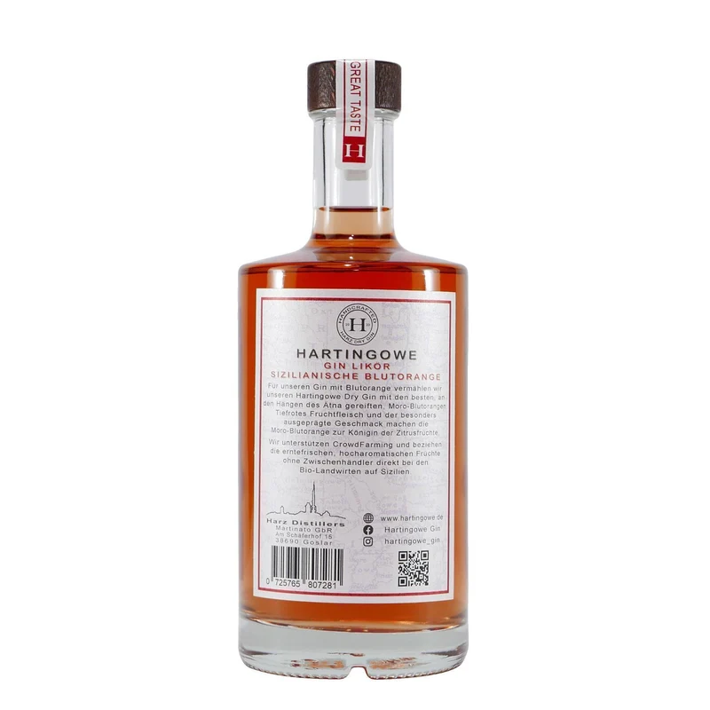 Hartingowe Sizilianische Blutorange Gin-Likör mit Geschenk-HK