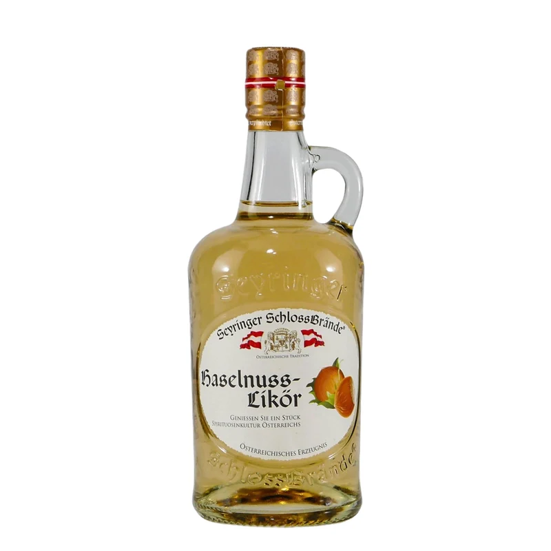 Seyringer Schlossbrände Haselnusslikör mit Geschenk-HK