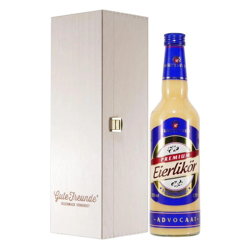 Rendezvous Eierlikör -vollmundig- mit Geschenk-Holzkiste