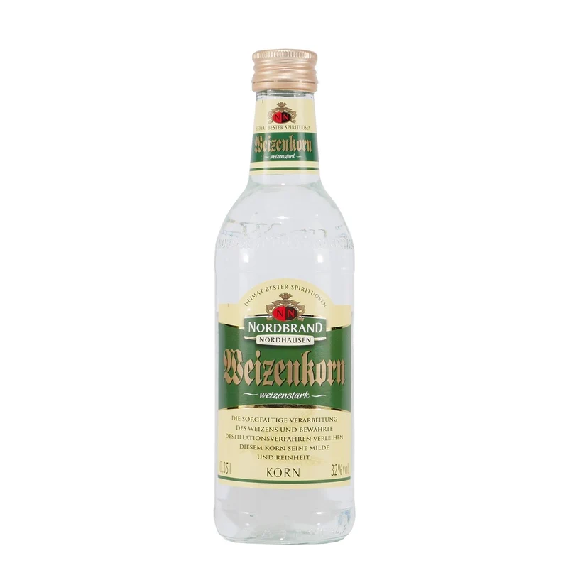 Nordbrand Weizenkorn (0,35L) mit Geschenk-Holzkiste
