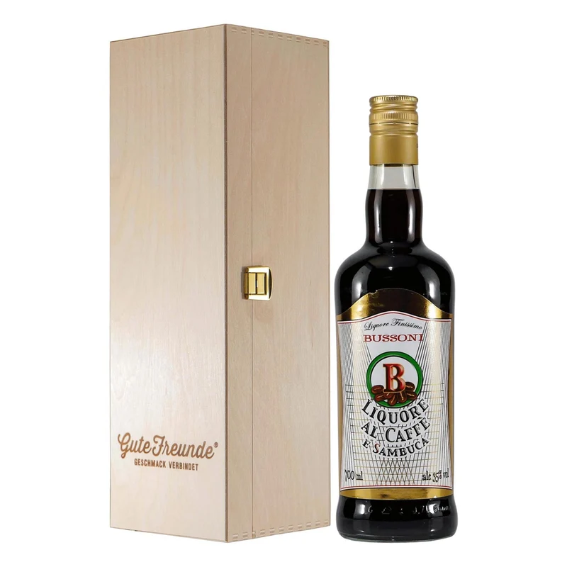 Bussoni Sambuca Cafe mit Geschenk-Holzkiste