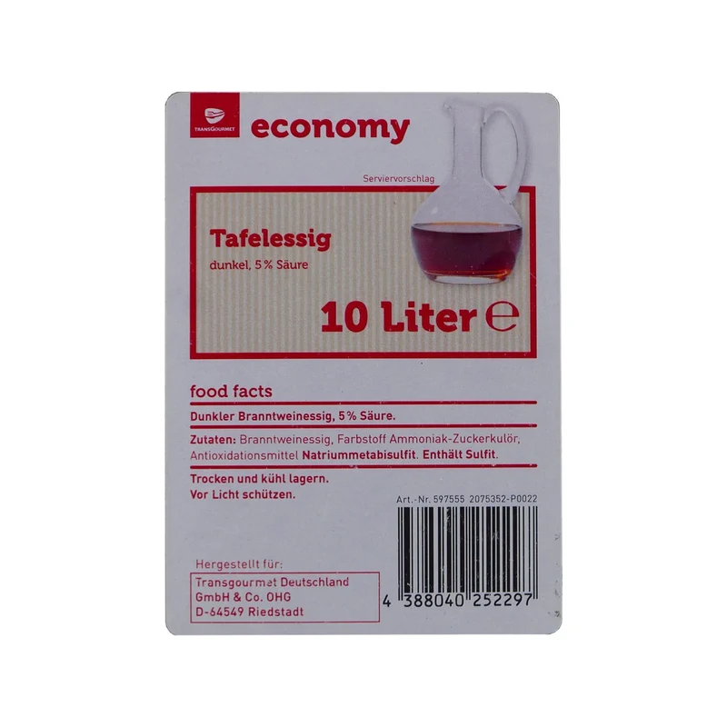 Economy Tafelessig dunkel (5% Säure) 10L