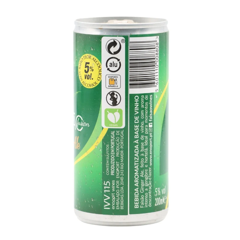 Faisão Fusion Ginger Ale em lata