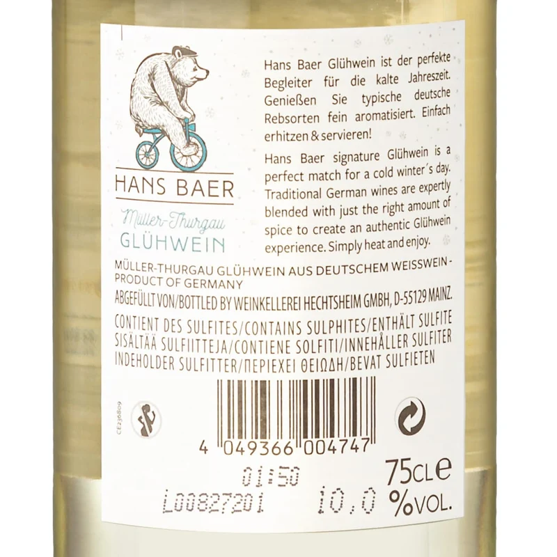 HANS BAER Müller-Thurgau Glühwein aus deutschem Weißwein