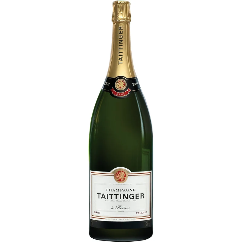 Taittinger Brut Réserve Jeroboam Doppel-Magnum 3L in Holzkiste