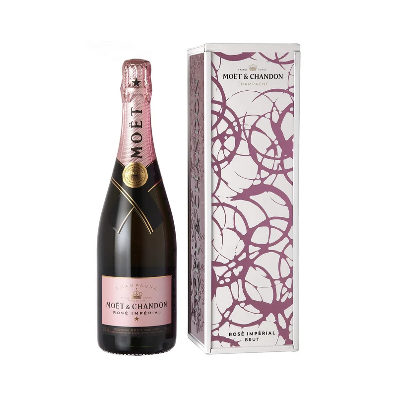 Moët & Chandon Rosé Impérial Champagner in exklusiver Geschenkpackung aus Metall