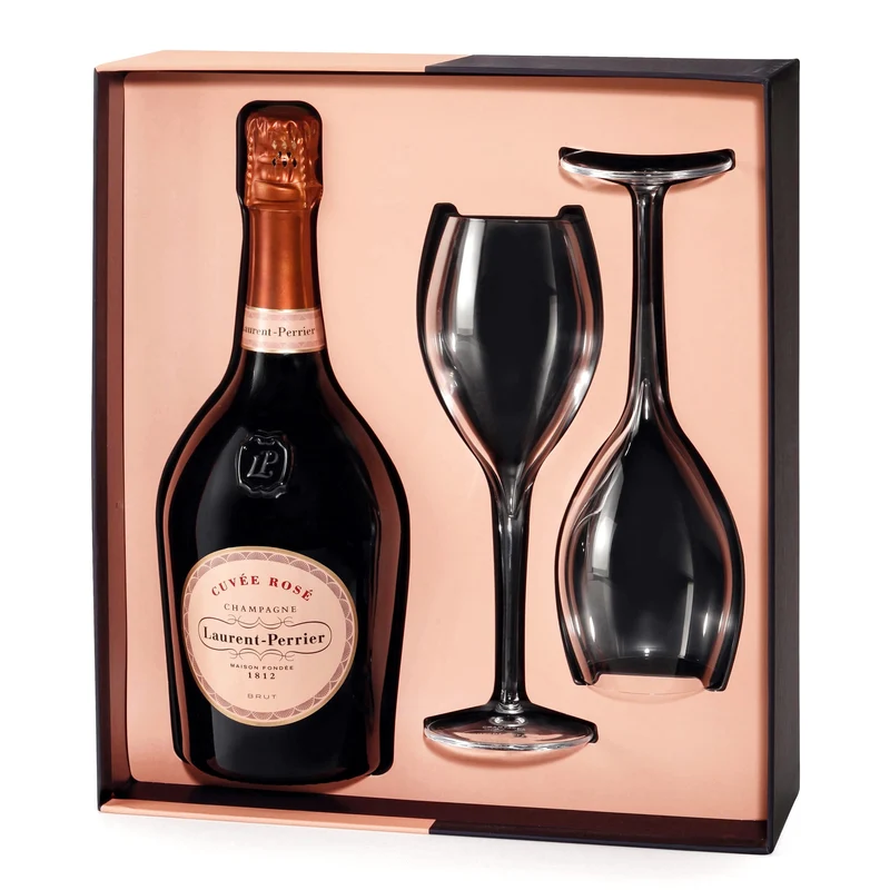 Champagne Laurent-Perrier Cuvée Rosé Brut im Geschenkset mit 1 Flasche und 2 Gläsern