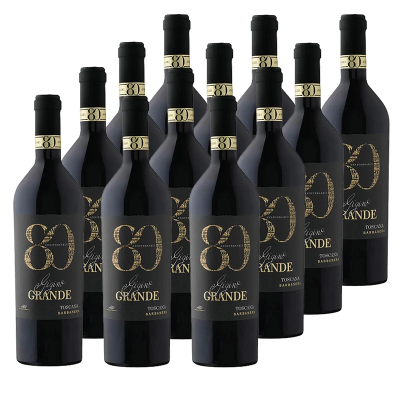 Barbanera Gigino 80 Anniversario Toscana IGT Sangiovese 2022 trocken Toskana Süditalien (12 x 0,75L)