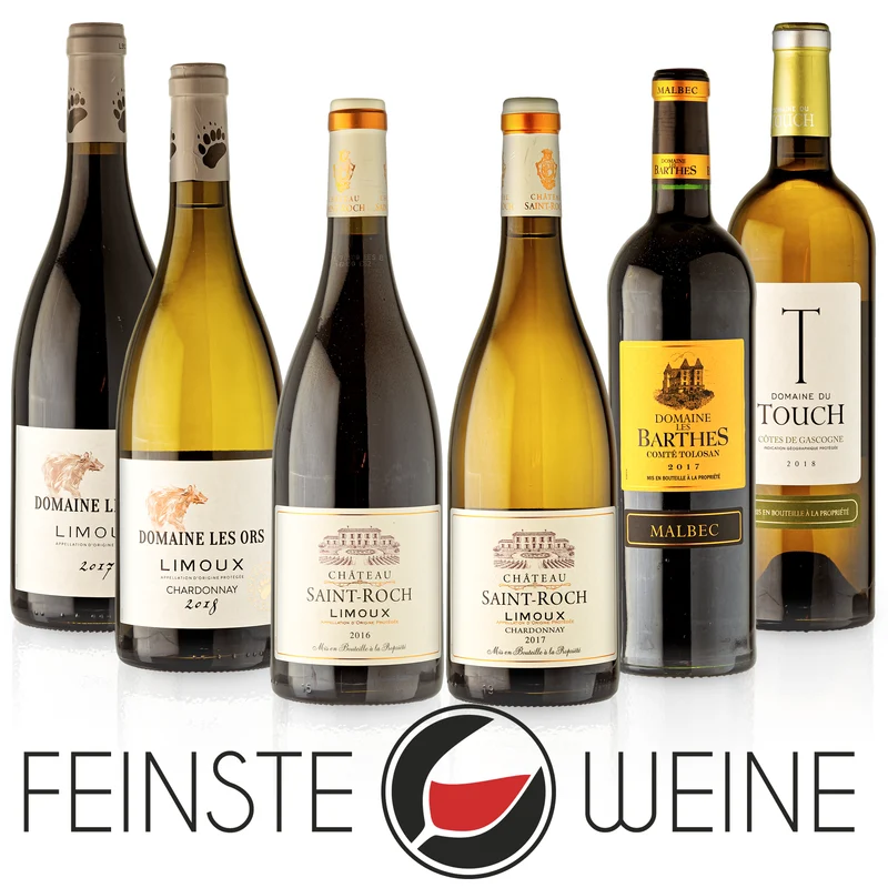Feinste Weine - 6 er Probierselection - Languedoc-Roussillon - Blanc/Rouge - Rotwein/Weißwein - trocken - Weinpaket