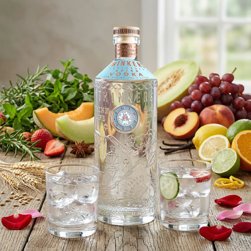 Thinkers Vodka 40-60 - samtig-seidiger Premium Vodka aus rotem Winterweizen - 1000ml, 40% vol