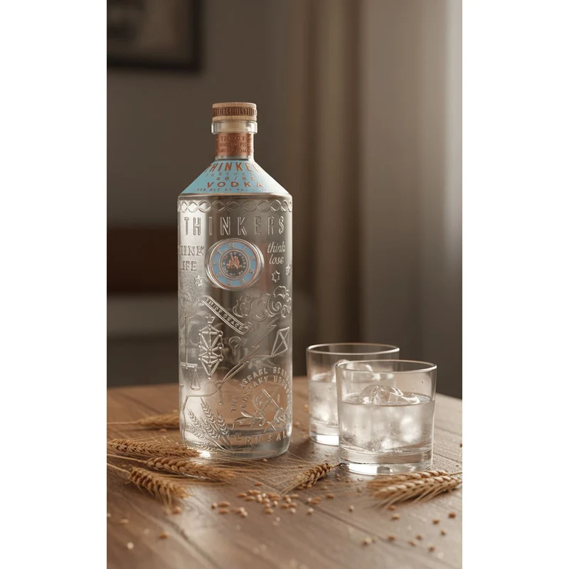 Thinkers Vodka 40-60 - samtig-seidiger Premium Vodka aus rotem Winterweizen - 1000ml, 40% vol