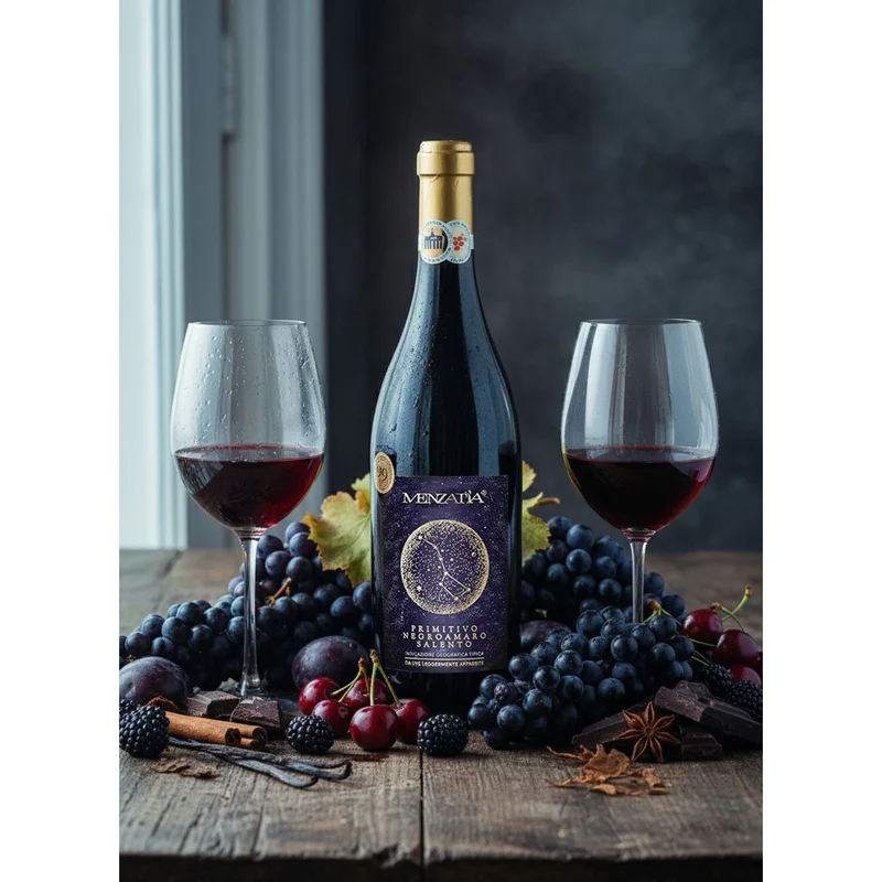 Menzatia Primitivo Negroamaro Salento IGT – Rotwein – 0,75 L – 13,5%
