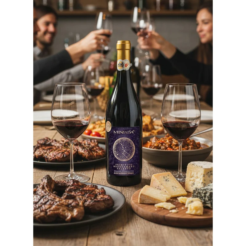 Menzatia Primitivo Negroamaro Salento IGT – Rotwein – 0,75 L – 13,5%